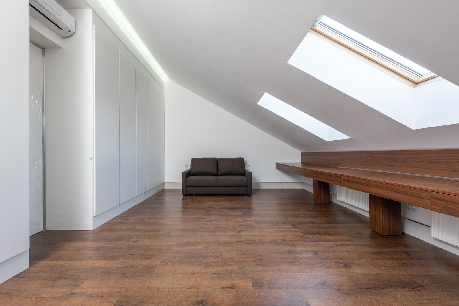 Loft room with skylights